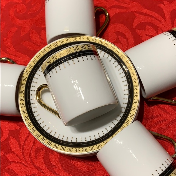 Set of 5 porcelain coffee cup and saucers - Picture 2 of 8